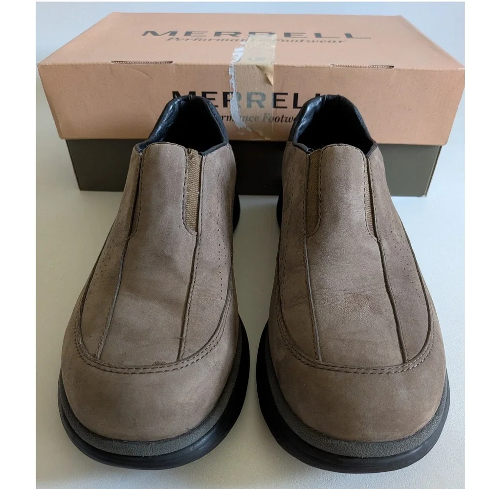 Merrell Topo Perf Moc Stone Leather Slip on Loafers Men's 8 264667